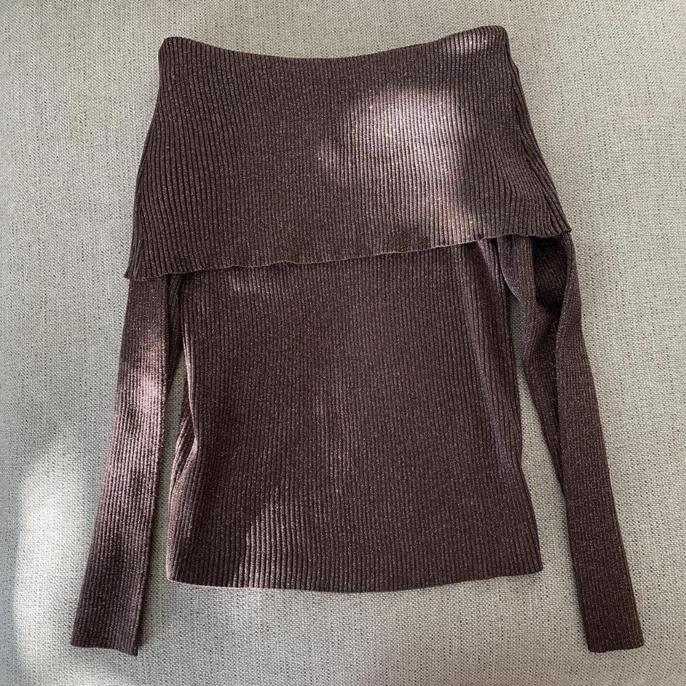 Brown Off Shoulder Top